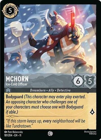 McHorn Ice Cold Officer 181/204 Winterspell Lorcana card
