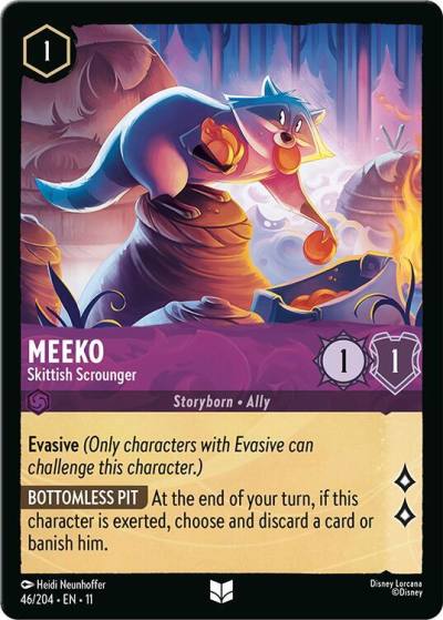 Meeko Skittish Scrounger 46/204 Winterspell Lorcana card
