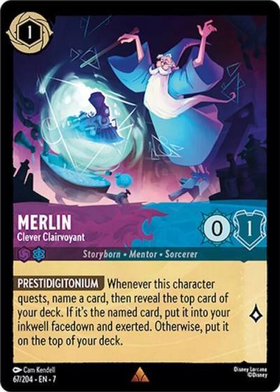 Merlin Clever Clairvoyant 67/204 Archazia's Island Lorcana card