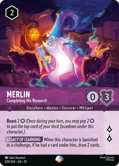 Merlin Completing His Research Epic 209/204 Whispers in the Well Lorcana card