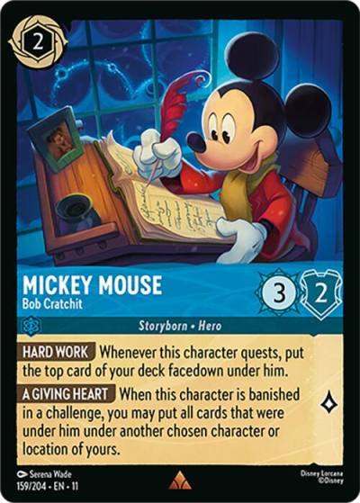 Mickey Mouse Bob Cratchit 159/204 Winterspell Lorcana card