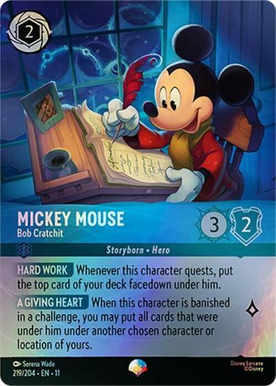 Mickey Mouse Bob Cratchit Epic 219/204 Winterspell Lorcana card