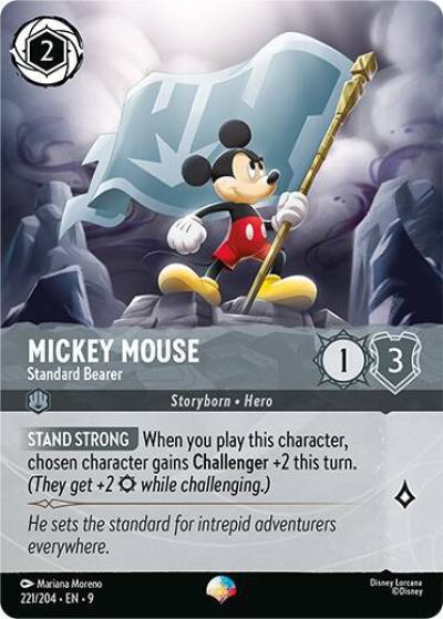 Mickey Mouse Standard Bearer Epic 221/204 Fabled Lorcana card