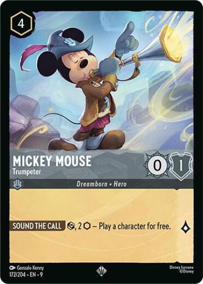 Mickey Mouse Trumpeter 172/204 Fabled Lorcana card
