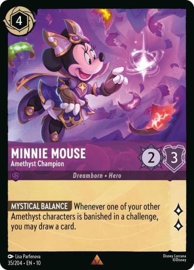 Minnie Mouse Amethyst Champion 35/204 Whispers in the Well Lorcana card