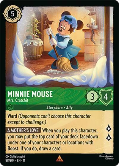 Minnie Mouse Mrs Cratchit 88/204 Winterspell Lorcana card