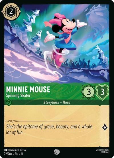 Minnie Mouse Spinning Skater 72/204 Winterspell Lorcana card
