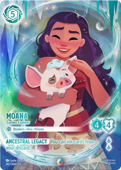 Moana Curious Explorer Iconic 242/204 Winterspell Lorcana card
