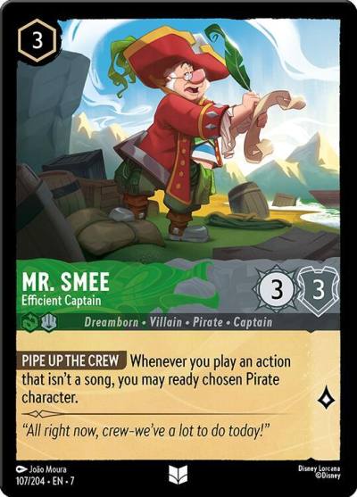 Mr Smee Efficient Captain 107/204 Archazia's Island Lorcana card