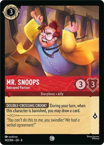 Mr Snoops Betrayed Partner 143/204 Reign of Jafar Lorcana card