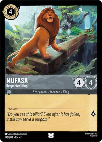 Mufasa Respected King 196/204 Archazia's Island Lorcana card