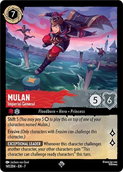 Mulan Imperial General 141/204 Archazia's Island Lorcana card