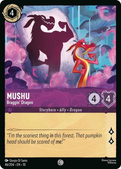 Mushu Braggin Dragon 46/204 Whispers in the Well Lorcana card