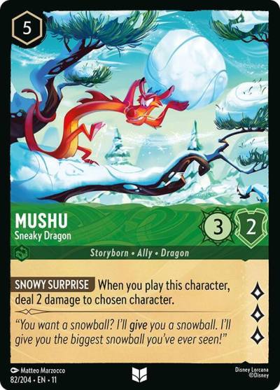 Mushu Sneaky Dragon 82/204 Winterspell Lorcana card