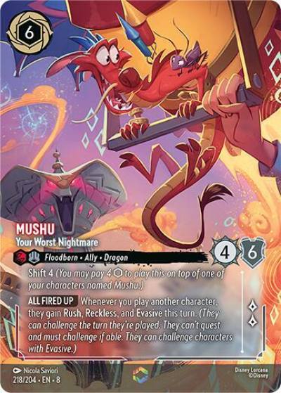 Mushu Your Worst Nightmare Enchanted 218/204 Reign of Jafar Lorcana card