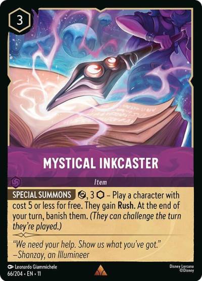 Mystical Inkcaster 66/204 Winterspell Lorcana card