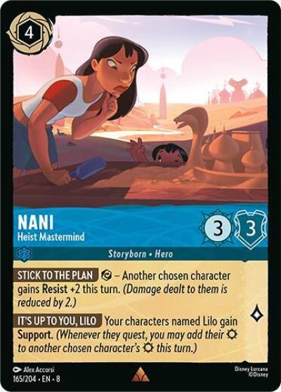 Nani Heist Mastermind 165/204 Reign of Jafar Lorcana card
