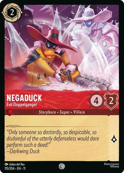 Negaduck Evil Doppelganger 115/204 Winterspell Lorcana card