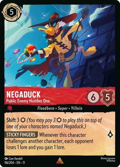 Negaduck Public Enemy Number One 116/204 Winterspell Lorcana card