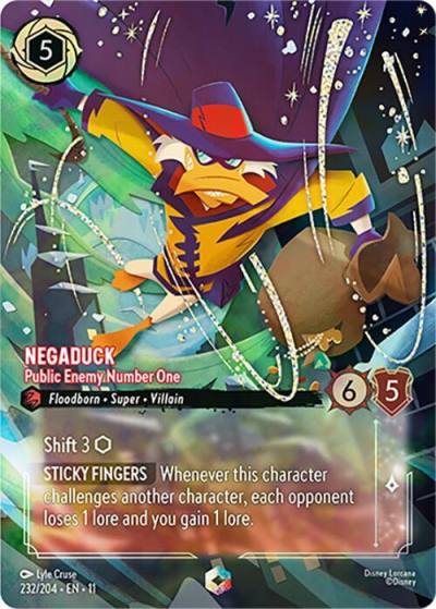 Negaduck Public Enemy Number One Enchanted 232/204 Winterspell Lorcana card