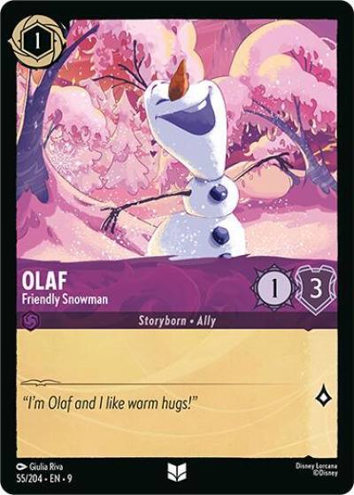 Olaf Friendly Snowman 55/204 Fabled Lorcana card