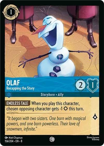 Olaf Recapping the Story 156/204 Reign of Jafar Lorcana card