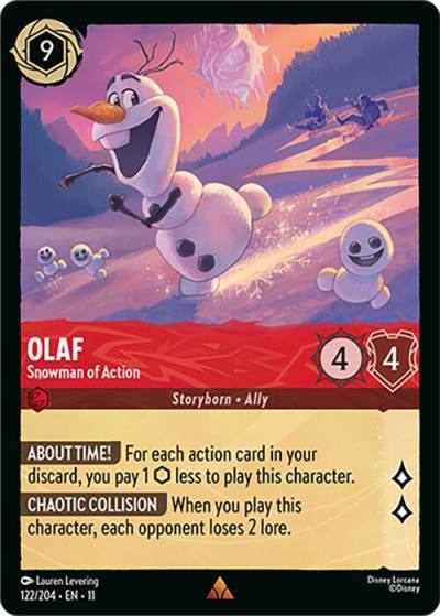 Olaf Snowman of Action 122/204 Winterspell Lorcana card