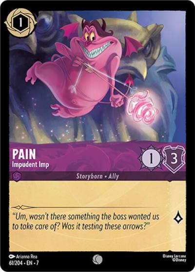 Pain Impudent Imp 61/204 Archazia's Island Lorcana card