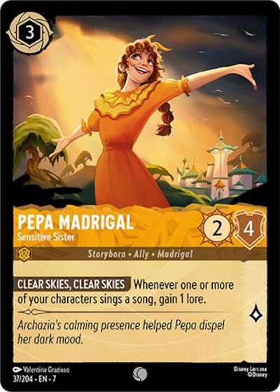Pepa Madrigal Sensitive Sister 37/204 Archazia's Island Lorcana card