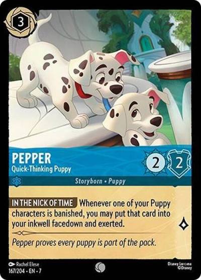 Pepper Quick Thinking Puppy 167/204 Archazia's Island Lorcana card