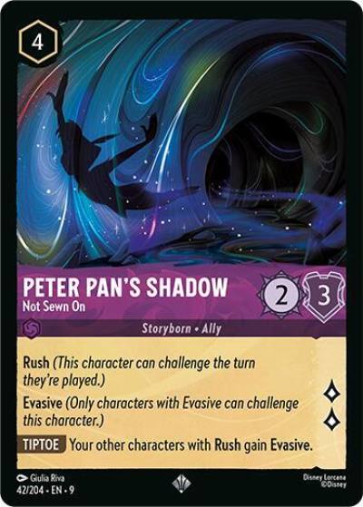 Peter Pans Shadow Not Sewn On 42/204 Fabled Lorcana card
