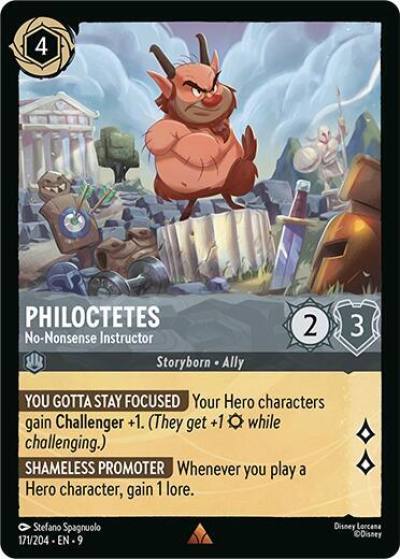 Philoctetes No Nonsense Instructor 171/204 Fabled Lorcana card