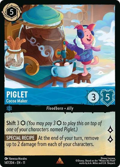 Piglet Cocoa Maker 147/204 Winterspell Lorcana card
