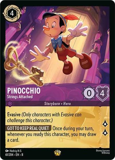 Pinocchio Strings Attached 61/204 Reign of Jafar Lorcana card
