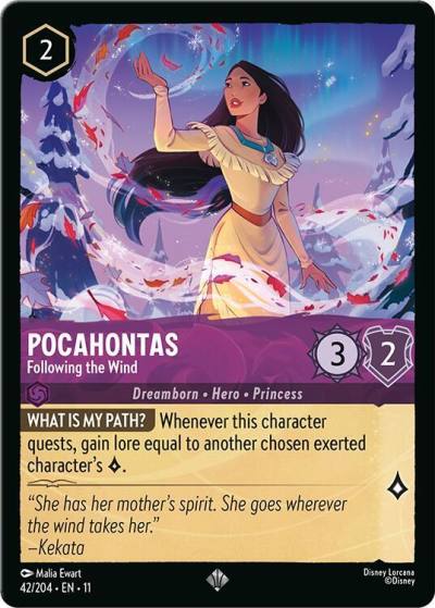 Pocahontas Following the Wind 42/204 Winterspell Lorcana card