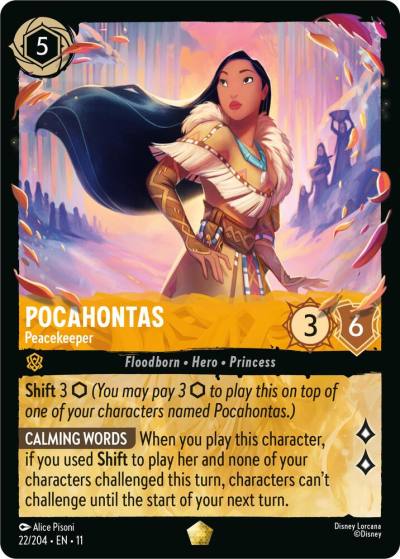 Pocahontas Peacekeeper 22/204 Winterspell Lorcana card