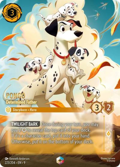 Pongo Determined Father Enchanted 223/204 Fabled Lorcana card