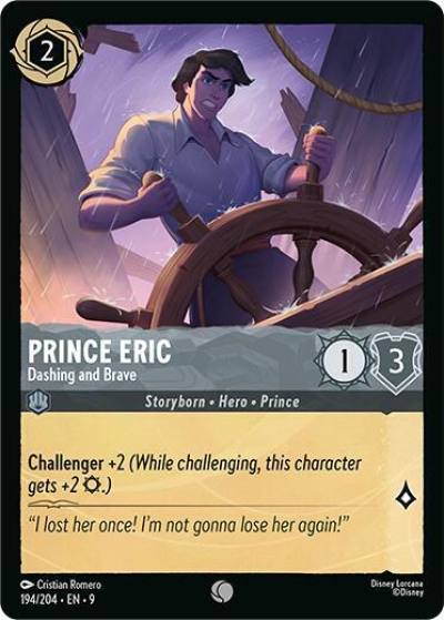 Prince Eric Dashing and Brave 194/204 Fabled Lorcana card