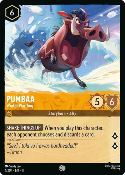 Pumbaa Winter Warthog 4/204 Winterspell Lorcana card