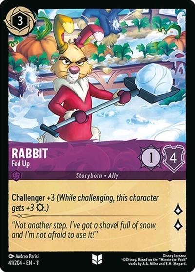 Rabbit Fed Up 41/204 Winterspell Lorcana card
