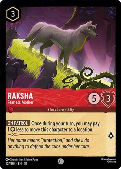 Raksha Fearless Mother 107/204 Whispers in the Well Lorcana card