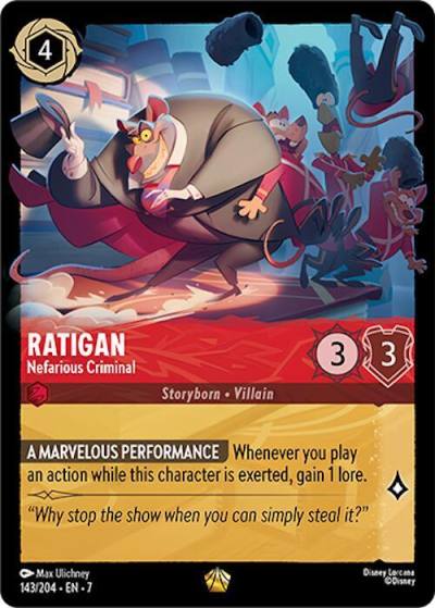 Ratigan Nefarious Criminal 143/204 Archazia's Island Lorcana card