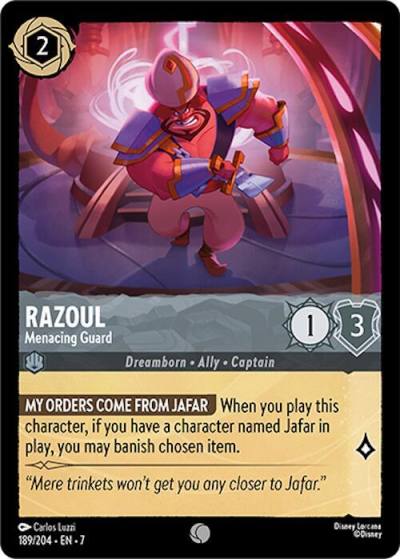 Razoul Menacing Guard 189/204 Archazia's Island Lorcana card