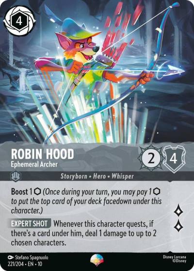 Robin Hood Ephemeral Archer Epic 221/204 Whispers in the Well Lorcana card