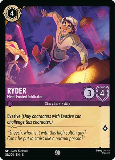 Ryder Fleet Footed Infiltrator 56/204 Reign of Jafar Lorcana card