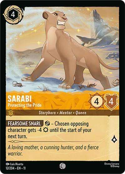 Sarabi Protecting the Pride 12/204 Winterspell Lorcana card