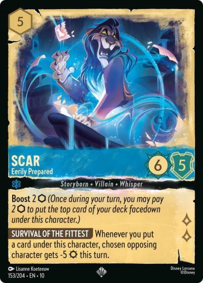 Scar Eerily Prepared 153/204 Whispers in the Well Lorcana card