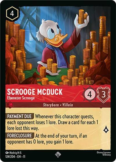Scrooge McDuck Ebenezer Scrooge 124/204 Winterspell Lorcana card