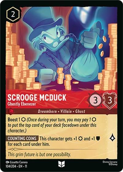 Scrooge McDuck Ghostly Ebenezer 104/204 Winterspell Lorcana card