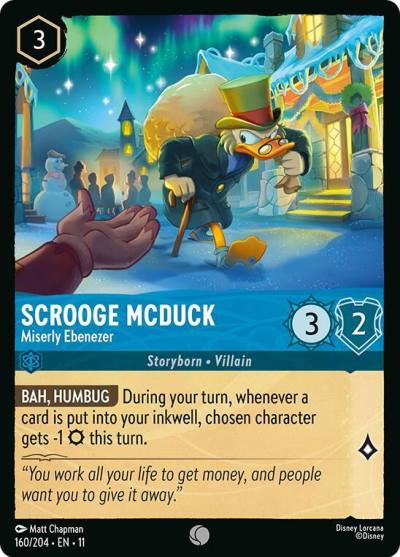 Scrooge McDuck Miserly Ebenezer 160/204 Winterspell Lorcana card